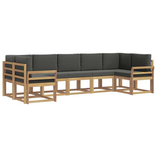 vidaXL Ensemble de canapés d'extérieur 7 Pièces Blanc et anthracite