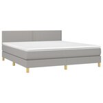 vidaXL Sommier à lattes de lit et matelas et LED Gris clair 180x200 cm