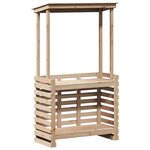 vidaXL Table de bar d'extérieur et toit 112 5x57x195 5 cm bois massif