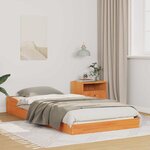 vidaXL Cadre de lit Marron cire Bois massif en pin