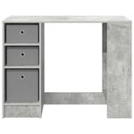 vidaXL Bureau Gris béton Bois d'ingénierie 100 x 40 x 75 cm
