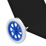 vidaXL Chaise longue pliable avec auvent et roues Acier Noir