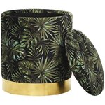 vidaXL Tabouret de rangement rond Multicolore Tissu 31 x 37 cm