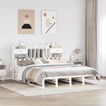 vidaXL Lit bibliothèque sans matelas blanc 180x200 cm bois pin massif