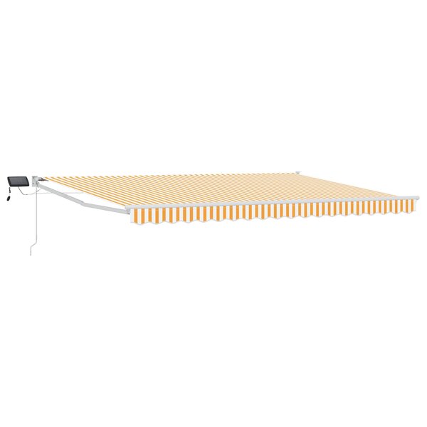 vidaXL Store rétractable manuel avec LEDs Jaune et blanc 4 × 3 m