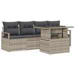vidaXL Ensemble de canapé de jardin 5 Pièces Gris clair Poly rotin