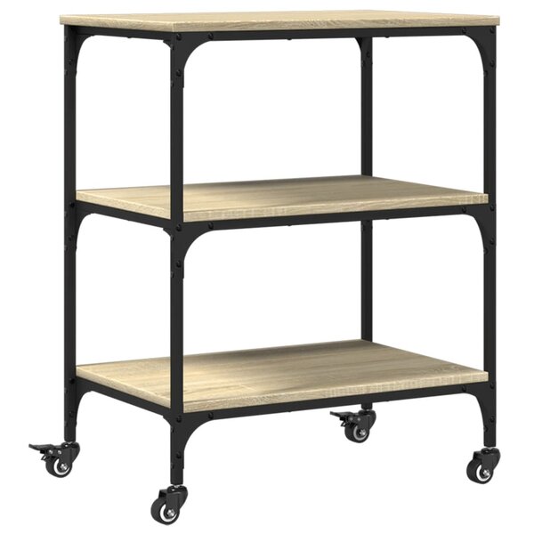 vidaXL Chariot de cuisine chêne sonoma 60x41x76 cm bois d'ingénierie