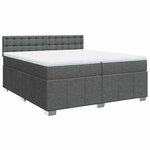 vidaXL Sommier à lattes de lit avec matelas Gris foncé 200x200cm Tissu