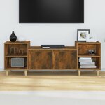 vidaXL Meuble TV Chêne fumé 160x35x55 cm Bois d'ingénierie