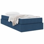 vidaXL Lit avec rangement et matelas Bleu 100 x 200 cm Polyester