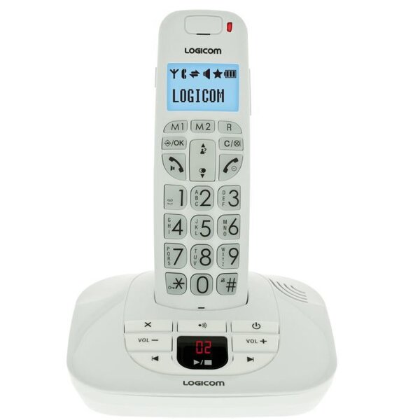 Logicom Confort 155T Téléphone Sans Fil Répondeur Blanc Senior
