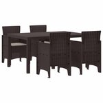 vidaXL Ensemble de salle à manger pour jardin 5 pc Marron Rattan Polt