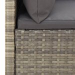 vidaXL Salon de jardin 5 Pièces avec coussins Gris Résine tressée