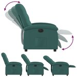 vidaXL Fauteuil inclinable électrique Vert foncé Tissu