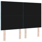 vidaXL Tête de lit Montage mural Géométrique Bleu foncé 144 cm Velours
