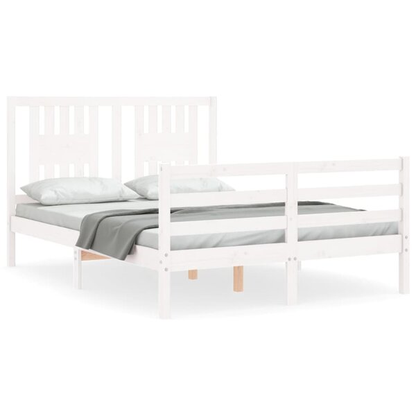 vidaXL Cadre de lit sans matelas blanc 120x200 cm bois massif