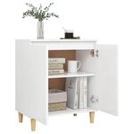 vidaXL Buffet avec pieds en bois massif blanc bois d'ingénierie