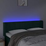 vidaXL Tête de lit à LED Vert foncé 147x16x78/88 cm Velours