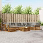 vidaXL Ensemble de canapés d'extérieur 8 Pièces Gris Naturel et Clair