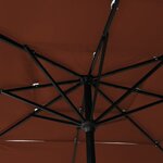 Vidaxl parasol à 3 niveaux avec mât en aluminium terre cuite 2 5x2 5 m