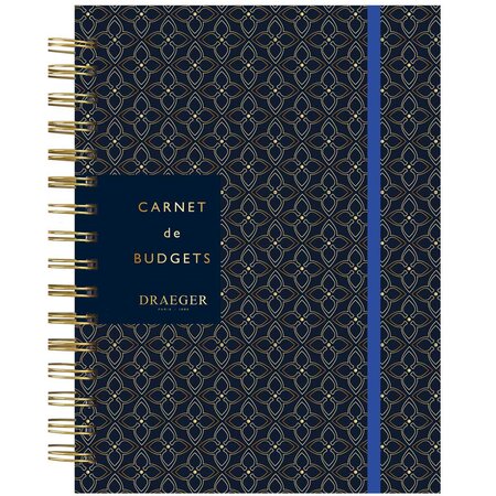 Carnet Budget À Spirales A5 - 192 Pages - Bleu Marine - Draeger paris