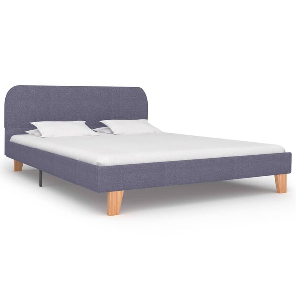 vidaXL Cadre de lit Gris clair Tissu 140x200 cm