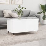 vidaXL Table basse Blanc brillant 90x44 5x45 cm Bois d'ingénierie