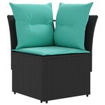 vidaXL Ensembles de meubles 6 Pièces Noir et turquoise Rotin PE