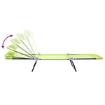 vidaXL Chaises longues pliantes 2 Pièces avec appui-tête en Textilène verte