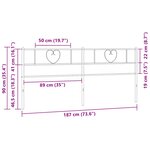 vidaXL Tête de lit de remplacement métal noir 180 cm