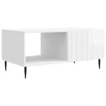 vidaXL Table basse Blanc brillant 90 x 50 x 40 cm Bois d'ingénierie