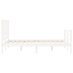 vidaXL Cadre de lit avec tête de lit blanc 120x200 cm bois massif