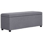 Banc banquette avec compartiment de rangement 116 cm gris clair polyester 02_0010878