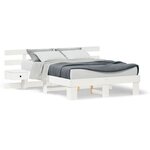 vidaXL Cadre de lit Blanc 140 x 190 cm Pin massif et pin massif