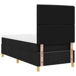 vidaXL Lit à ressorts avec matelas Noir 90 x 200 cm tissu