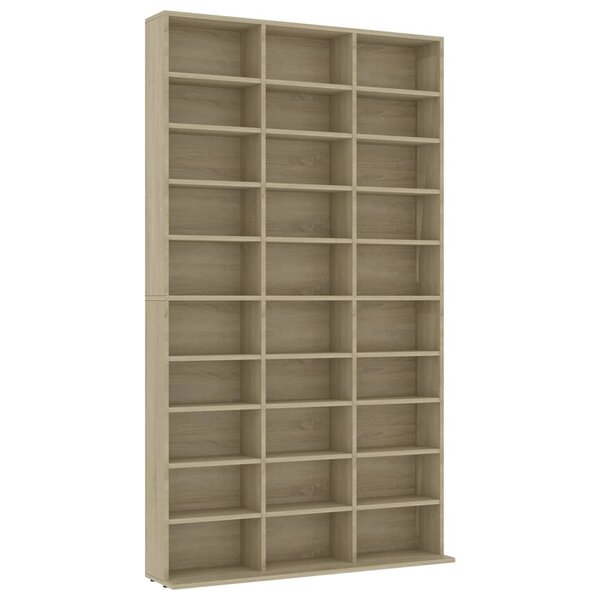 vidaXL Armoire à CD Chêne sonoma 102x16x177 5 cm Bois d'ingénierie