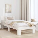 vidaXL Cadre de lit Blanc 90 x 190 cm Bois massif en pin