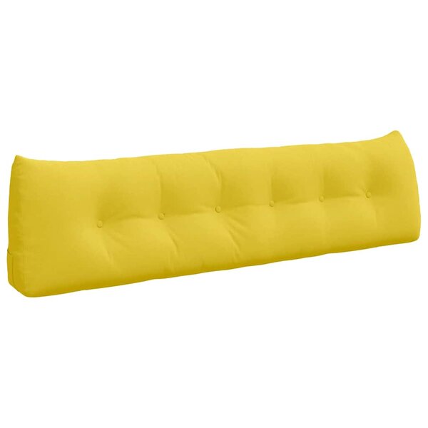 vidaXL Coussin de Dos Jaune clair 180 x 24 x 50 cm tissu