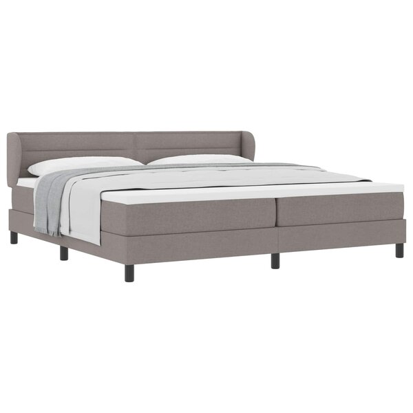 vidaXL Lit à ressorts avec matelas Taupe 200 x 200 cm tissu