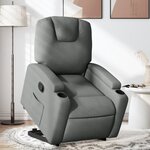vidaXL Fauteuil inclinable Gris foncé Tissu