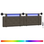 vidaXL Tête de lit suspendue Avec lumière LED Gris Simili cuir
