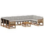 vidaXL Ensemble de canapés d'extérieur 11 pc Naturel et gris clair
