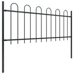 vidaXL Clôture de jardin avec dessus en cerceau Acier 13 6x0 8 m Noir