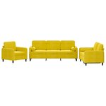 vidaXL Ensemble de canapés 3 Pièces avec coussins jaune velours