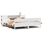 vidaXL Lit bibliothèque sans matelas blanc 200x200 cm bois pin massif