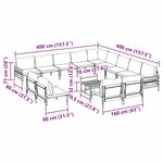 vidaXL Ensemble de canapé de jardin 14 Pièces Anthracite Acier