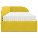 vidaXL Cadre de lit d'angle avec matelas 2 Pièces Jaune Velours
