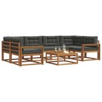 vidaXL Ensemble de canapés d'extérieur 7 Pièces Naturel et Anthracite