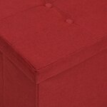vidaXL Banc de rangement pliable Rouge bordeaux Faux lin