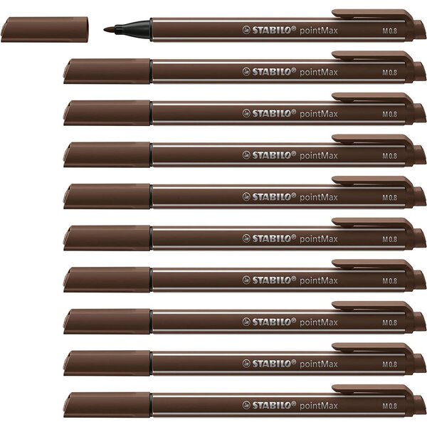 Stylo-feutre pointMax  marron foncé x 10 STABILO